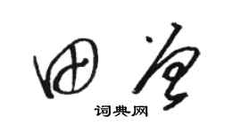 駱恆光田曾草書個性簽名怎么寫