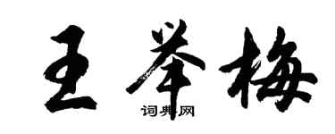 胡問遂王舉梅行書個性簽名怎么寫