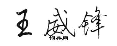 駱恆光王威鋒行書個性簽名怎么寫