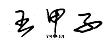 朱錫榮王甲子草書個性簽名怎么寫