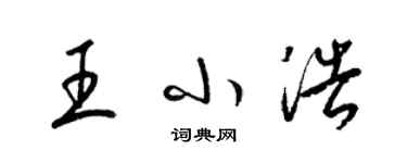 梁錦英王小浩草書個性簽名怎么寫