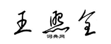 梁錦英王照全草書個性簽名怎么寫