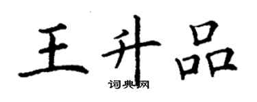 丁謙王升品楷書個性簽名怎么寫