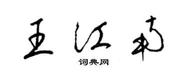 梁錦英王江南草書個性簽名怎么寫