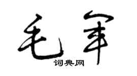 曾慶福毛軍草書個性簽名怎么寫