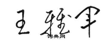 駱恆光王雅軍草書個性簽名怎么寫