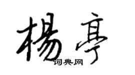 王正良楊亭行書個性簽名怎么寫