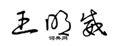 曾慶福王明威草書個性簽名怎么寫