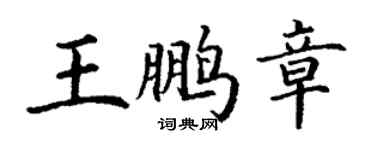 丁謙王鵬章楷書個性簽名怎么寫
