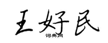 王正良王好民行書個性簽名怎么寫