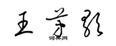 梁錦英王芳歌草書個性簽名怎么寫