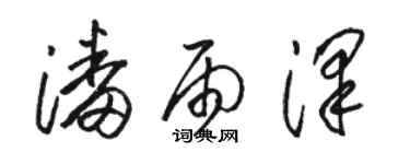 駱恆光潘雨澤草書個性簽名怎么寫