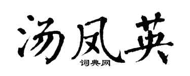 翁闓運湯鳳英楷書個性簽名怎么寫