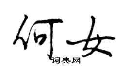 曾慶福何女行書個性簽名怎么寫