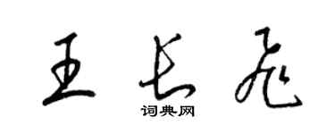 梁錦英王長飛草書個性簽名怎么寫