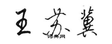 駱恆光王蘇冀行書個性簽名怎么寫