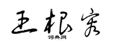 曾慶福王根容草書個性簽名怎么寫