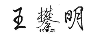 駱恆光王攀明行書個性簽名怎么寫