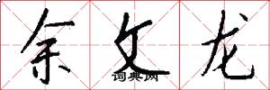 余文龍怎么寫好看