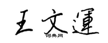 王正良王文運行書個性簽名怎么寫
