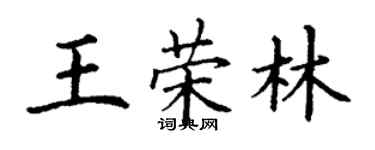 丁謙王榮林楷書個性簽名怎么寫