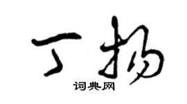 曾慶福丁揚草書個性簽名怎么寫