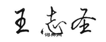 駱恆光王志聖行書個性簽名怎么寫