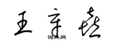 梁錦英王辛喜草書個性簽名怎么寫