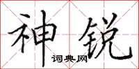 田英章神銳楷書怎么寫
