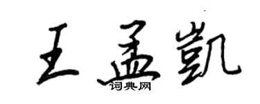 王正良王孟凱行書個性簽名怎么寫