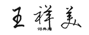 駱恆光王祥美行書個性簽名怎么寫