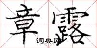 龐中華章露楷書怎么寫