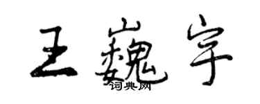 曾慶福王巍宇行書個性簽名怎么寫