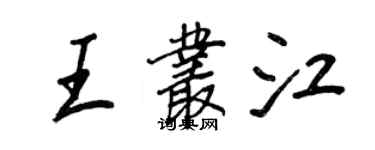 王正良王叢江行書個性簽名怎么寫