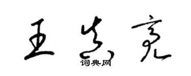 梁錦英王真亮草書個性簽名怎么寫