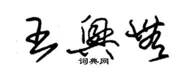 朱錫榮王興無草書個性簽名怎么寫