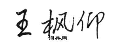 駱恆光王楓仰行書個性簽名怎么寫