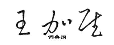 駱恆光王加慰草書個性簽名怎么寫