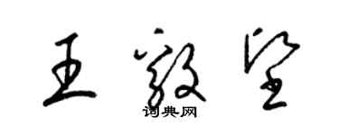 梁錦英王毅堅草書個性簽名怎么寫