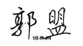 駱恆光郭盟行書個性簽名怎么寫