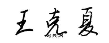 王正良王克夏行書個性簽名怎么寫