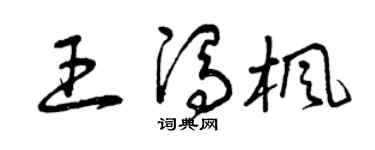 曾慶福王馮楓草書個性簽名怎么寫
