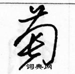 駱恆光寫的硬筆草書萄