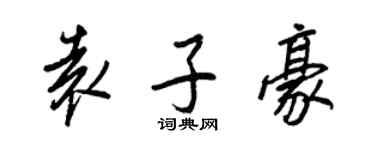 王正良袁子豪行書個性簽名怎么寫