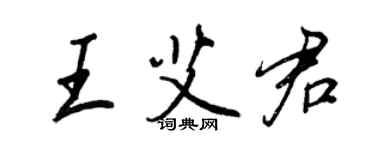 王正良王艾君行書個性簽名怎么寫