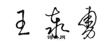 駱恆光王泰勇草書個性簽名怎么寫