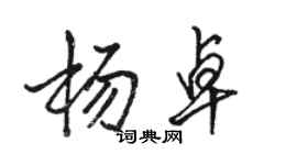 駱恆光楊卓行書個性簽名怎么寫