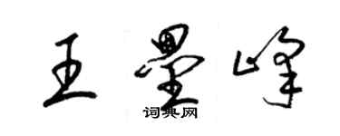 梁錦英王壘峰草書個性簽名怎么寫