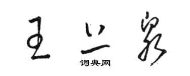 駱恆光王上泉草書個性簽名怎么寫