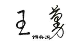 駱恆光王蔓草書個性簽名怎么寫